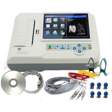 Electrocardiógrafo digital, Portátil, 6 canales