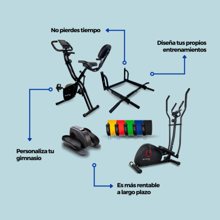 Pack Operación Biquini: A tope de cardio, Bicicleta estática, Plegable, Rueda de abdominales, Multifuncional
