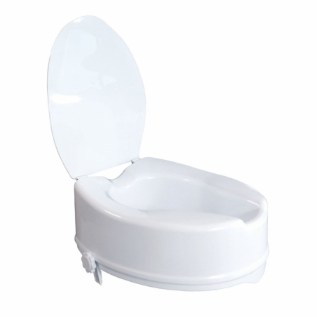Elevador WC, Con tapa, 14 cm, Blanco, Ajustable, Titán