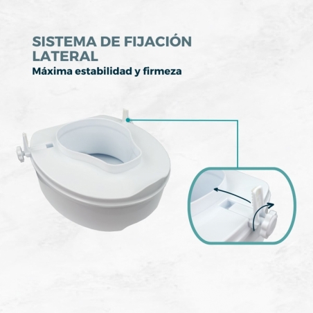 Elevador WC, Sin tapa, 14 cm, Blanco, Titán, Hasta 160 Kg